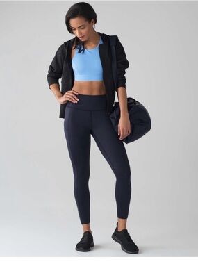 Lululemon Fast & Free 7/8 Tight Midnight Navy Reflective Athletic Workout